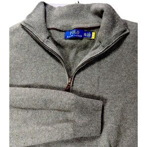 Polo Ralph Lauren‎ Green Wool Quarter-Zip Sweater Mens XXL